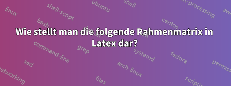 Wie stellt man die folgende Rahmenmatrix in Latex dar?