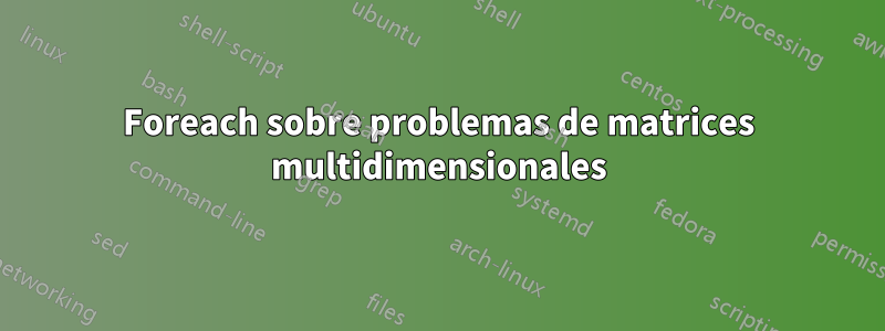 Foreach sobre problemas de matrices multidimensionales