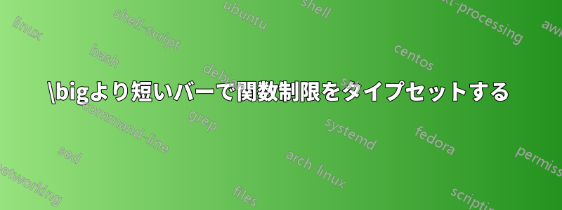 \bigより短いバーで関数制限をタイプセットする