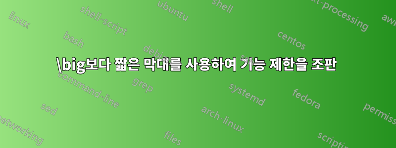 \big보다 짧은 막대를 사용하여 기능 제한을 조판