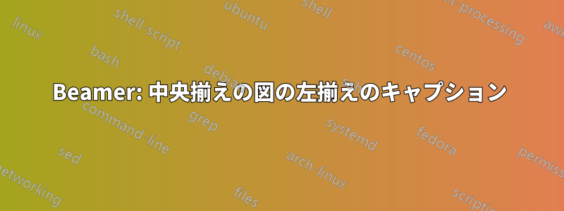 Beamer: 中央揃えの図の左揃えのキャプション