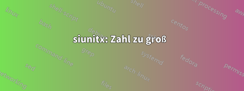 siunitx: Zahl zu groß