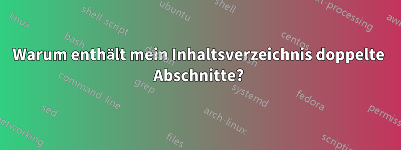 Warum enthält mein Inhaltsverzeichnis doppelte Abschnitte?