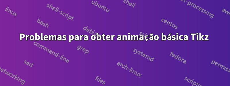 Problemas para obter animação básica Tikz