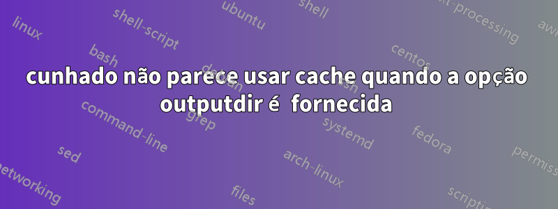 cunhado não parece usar cache quando a opção outputdir é fornecida