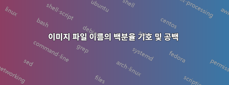 이미지 파일 이름의 백분율 기호 및 공백