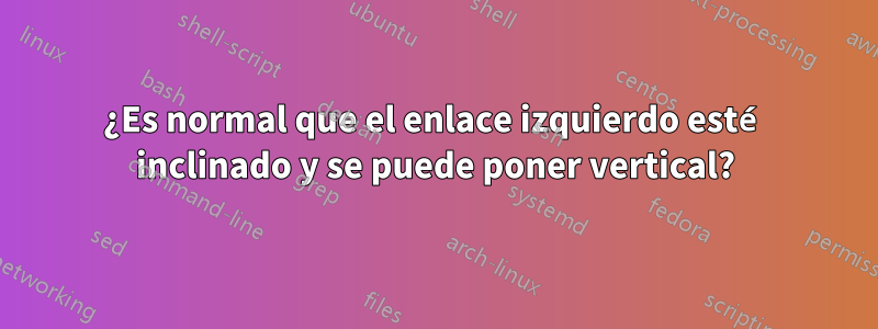 ¿Es normal que el enlace izquierdo esté inclinado y se puede poner vertical?