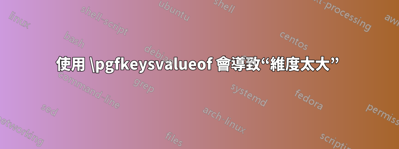 使用 \pgfkeysvalueof 會導致“維度太大”