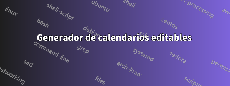 Generador de calendarios editables