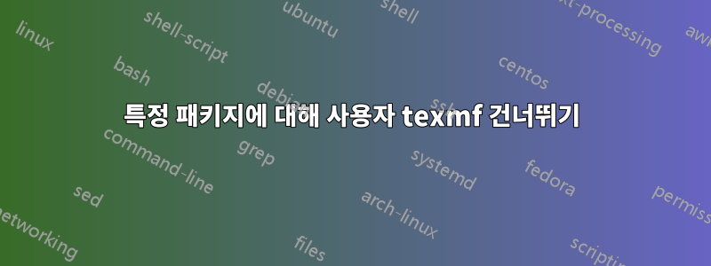 특정 패키지에 대해 사용자 texmf 건너뛰기