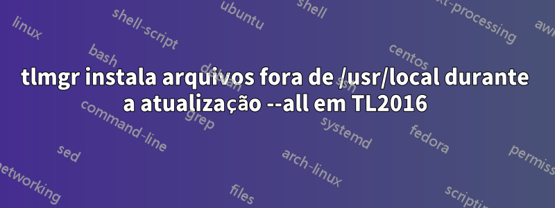 tlmgr instala arquivos fora de /usr/local durante a atualização --all em TL2016