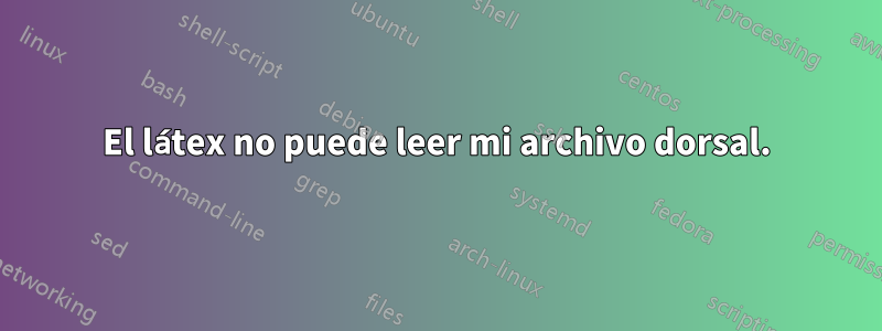 El látex no puede leer mi archivo dorsal.