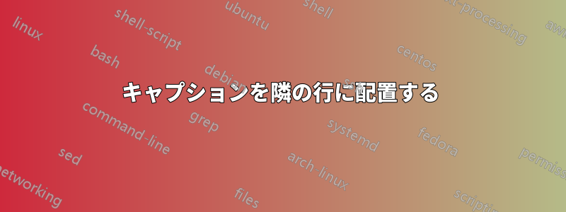 キャプションを隣の行に配置する