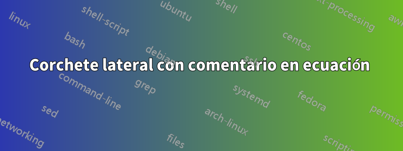 Corchete lateral con comentario en ecuación