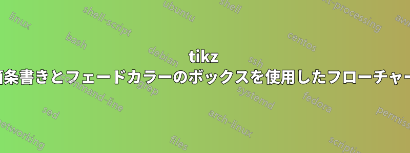 tikz と箇条書きとフェードカラーのボックスを使用したフローチャート