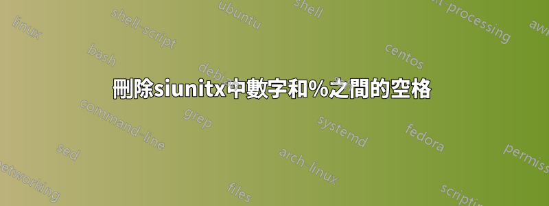 刪除siunitx中數字和%之間的空格