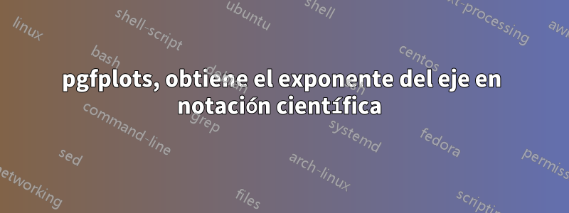 pgfplots, obtiene el exponente del eje en notación científica 