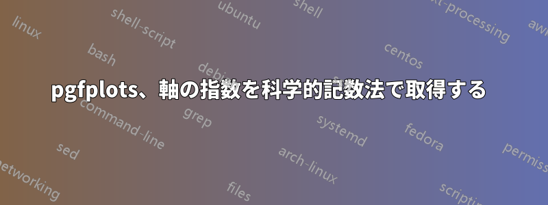 pgfplots、軸の指数を科学的記数法で取得する 