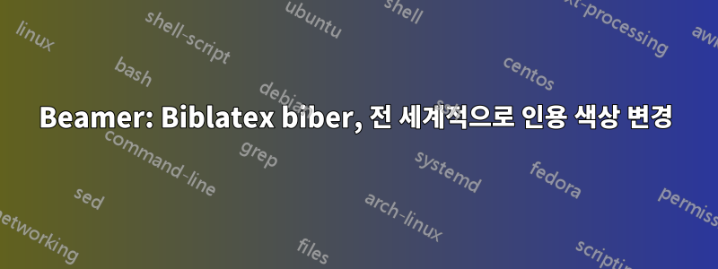 Beamer: Biblatex biber, 전 세계적으로 인용 색상 변경