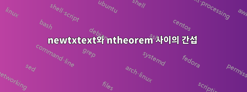 newtxtext와 ntheorem 사이의 간섭