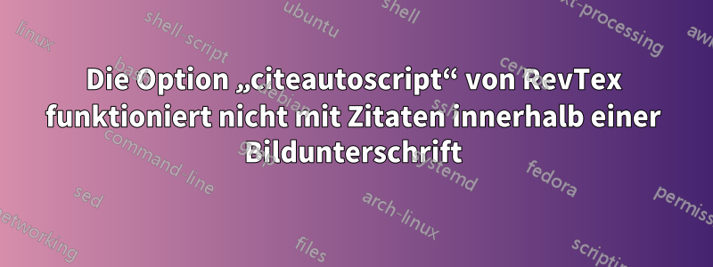 Die Option „citeautoscript“ von RevTex funktioniert nicht mit Zitaten innerhalb einer Bildunterschrift