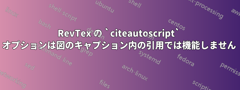 RevTex の `citeautoscript` オプションは図のキャプション内の引用では機能しません