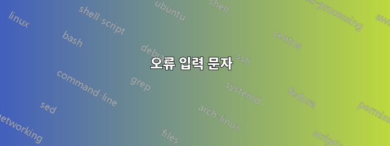 오류 입력 문자 