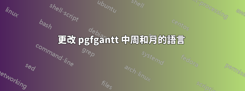 更改 pgfgantt 中周和月的語言