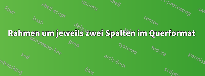 Rahmen um jeweils zwei Spalten im Querformat