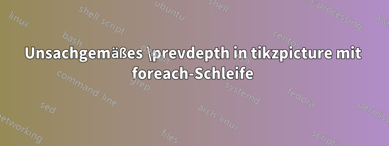 Unsachgemäßes \prevdepth in tikzpicture mit foreach-Schleife