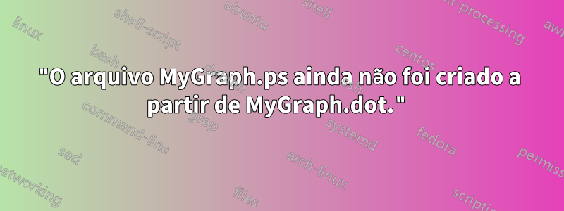 "O arquivo MyGraph.ps ainda não foi criado a partir de MyGraph.dot."