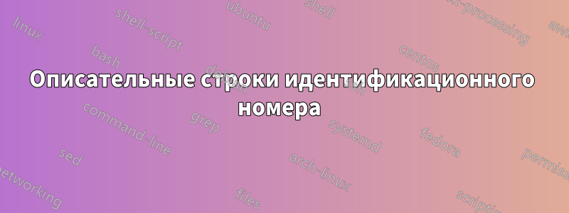 Описательные строки идентификационного номера 