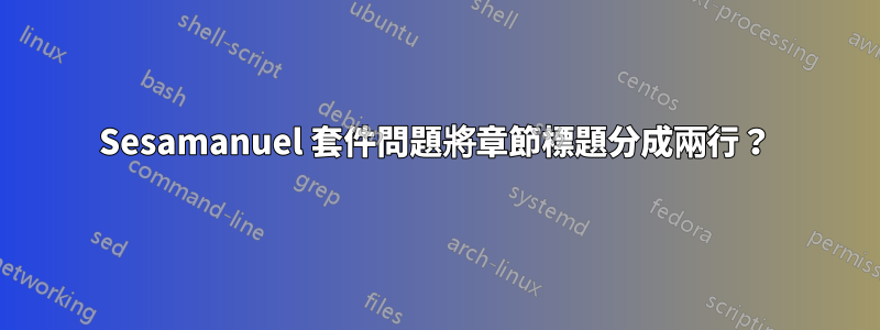 Sesamanuel 套件問題將章節標題分成兩行？