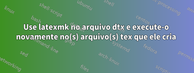 Use latexmk no arquivo dtx e execute-o novamente no(s) arquivo(s) tex que ele cria