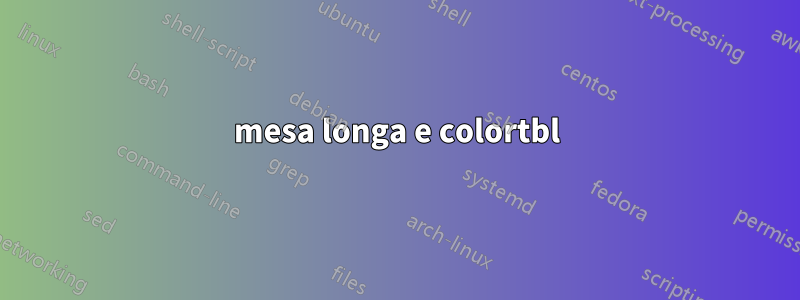 mesa longa e colortbl