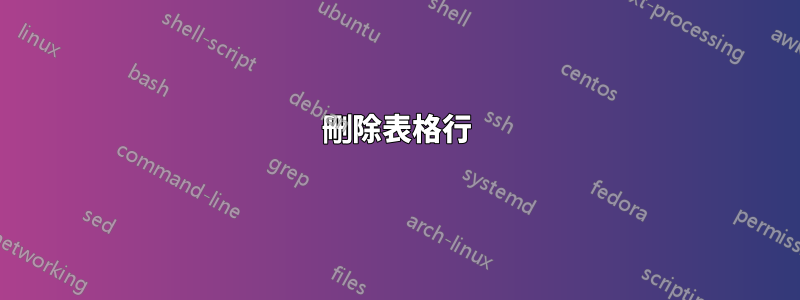 刪除表格行