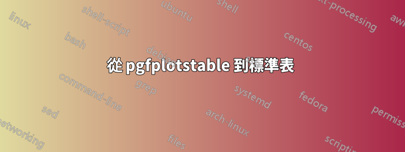 從 pgfplotstable 到標準表