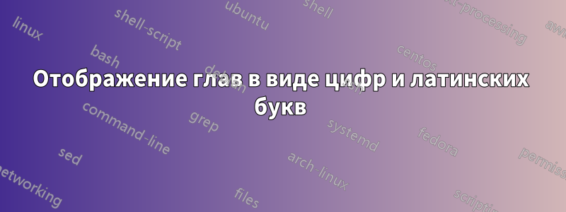 Отображение глав в виде цифр и латинских букв