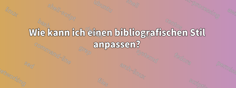 Wie kann ich einen bibliografischen Stil anpassen?