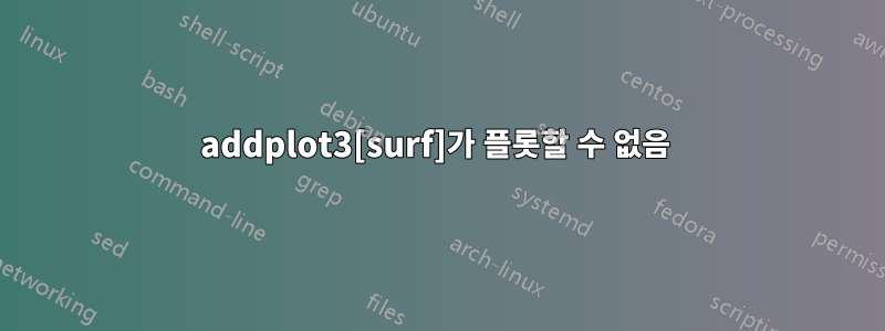 addplot3[surf]가 플롯할 수 없음 