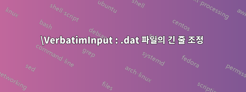 \VerbatimInput : .dat 파일의 긴 줄 조정