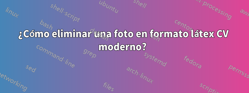 ¿Cómo eliminar una foto en formato látex CV moderno? 