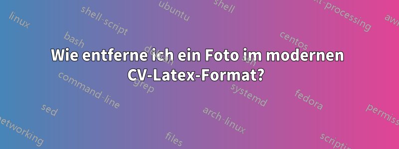 Wie entferne ich ein Foto im modernen CV-Latex-Format? 