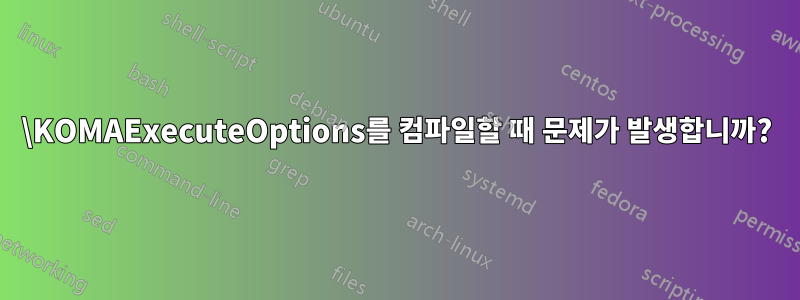 \KOMAExecuteOptions를 컴파일할 때 문제가 발생합니까?