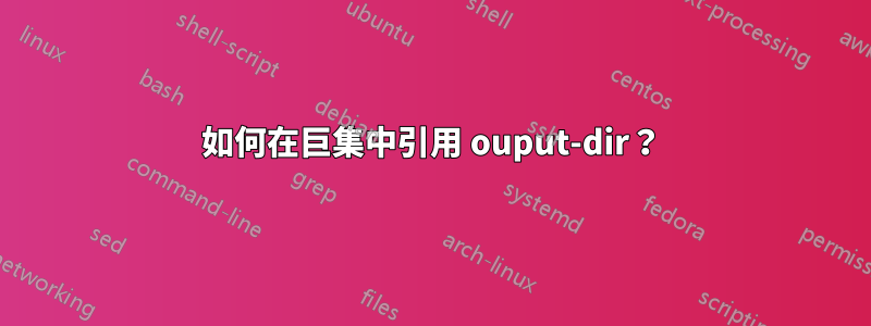 如何在巨集中引用 ouput-dir?