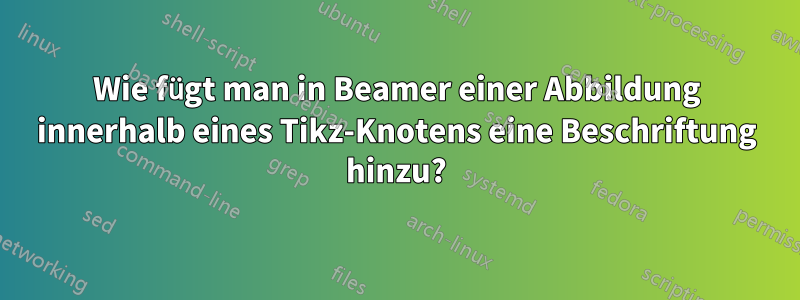 Wie fügt man in Beamer einer Abbildung innerhalb eines Tikz-Knotens eine Beschriftung hinzu?