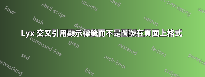 Lyx 交叉引用顯示標籤而不是圖號在頁面上格式