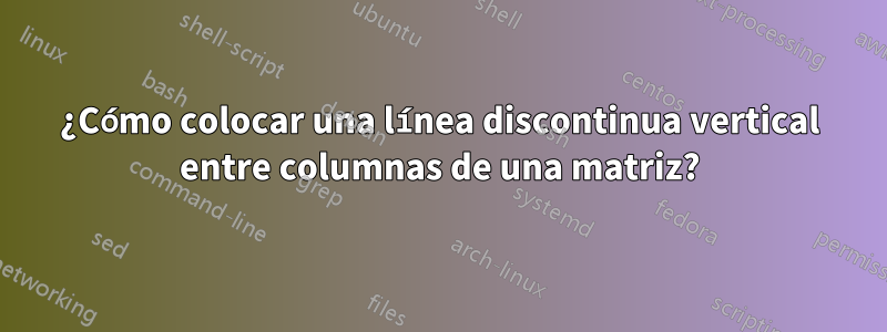 ¿Cómo colocar una línea discontinua vertical entre columnas de una matriz?