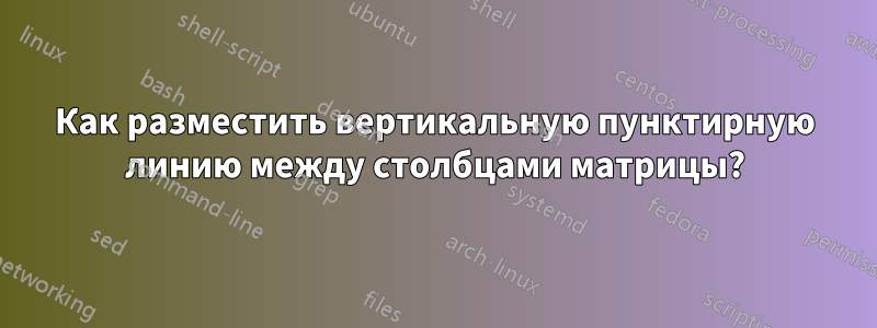 Как разместить вертикальную пунктирную линию между столбцами матрицы?