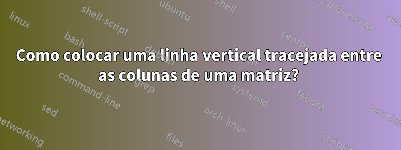 Como colocar uma linha vertical tracejada entre as colunas de uma matriz?